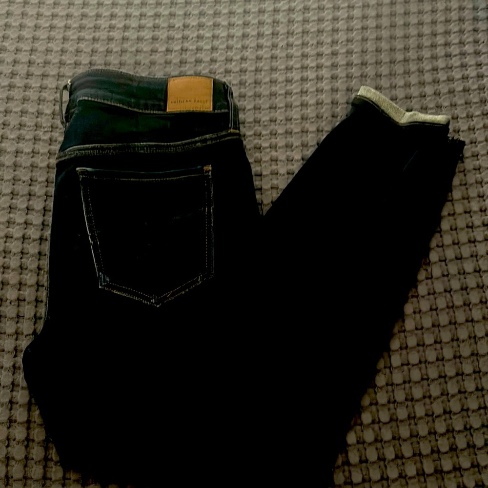 Dark wash blue jeans